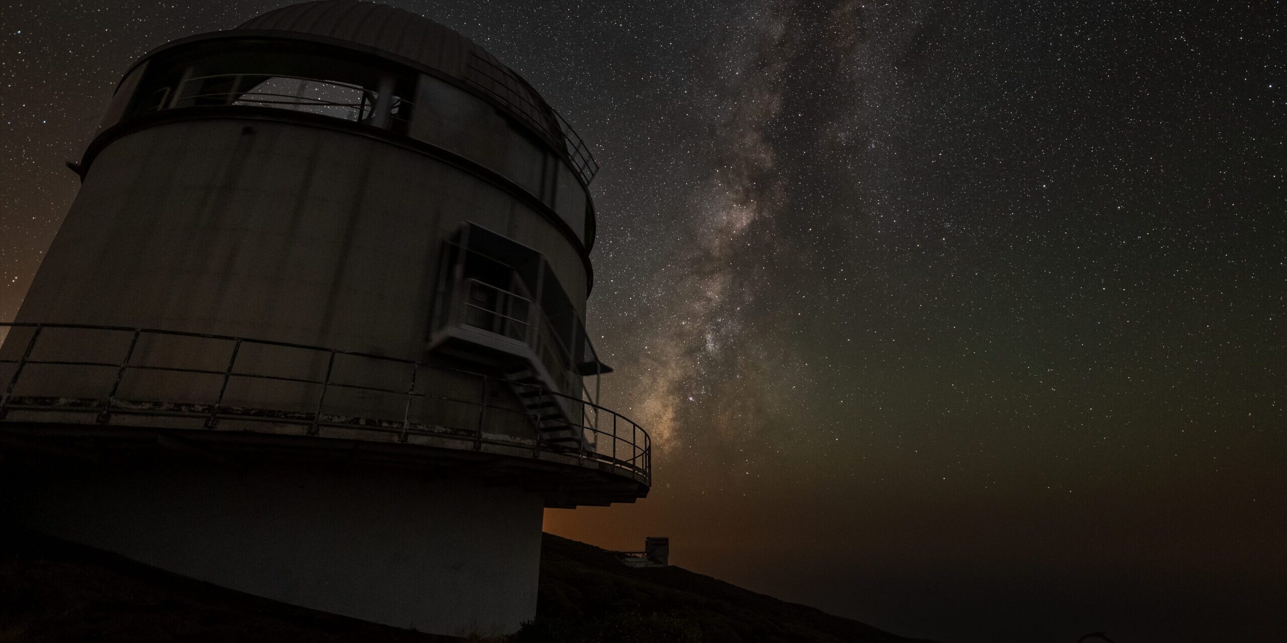 NOT Landscape The Nordic Optical Telescope at night underneath the Milky Way