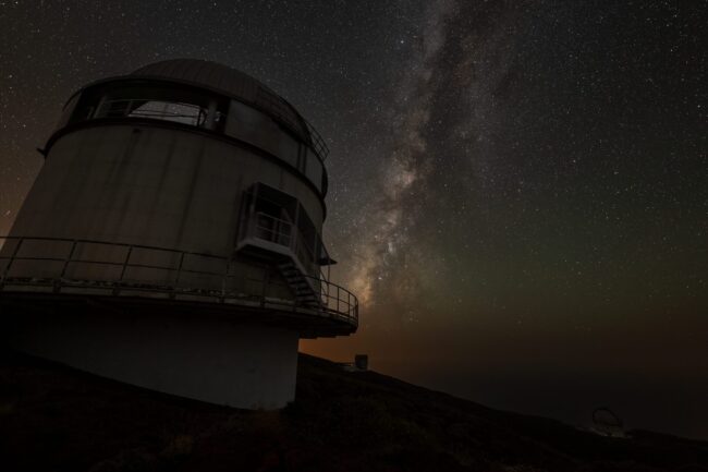 NOT Landscape The Nordic Optical Telescope at night underneath the Milky Way